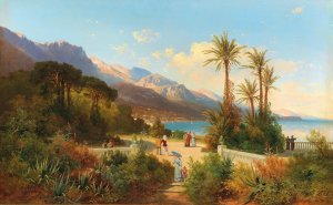 Summer On The French Riviera by Carl Hasch Oil Painting