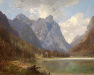 Toblacher See by Carl Hasch Oil Painting