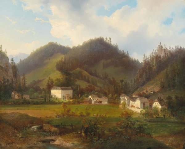 Main Product Photo of View of Schloss Gutenstein  Painting by Carl Hasch