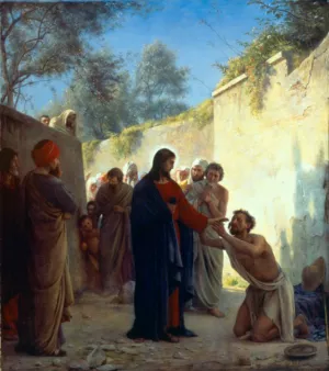 Christ Healing painting by Carl Heinrich Bloch