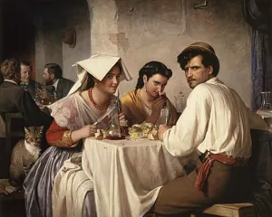 Osteria painting by Carl Heinrich Bloch