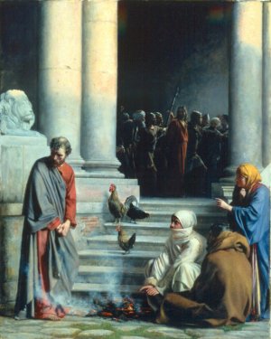 Peter's Betrayal by Carl Heinrich Bloch Oil Painting