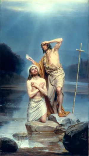 The Baptism of Christ by Carl Heinrich Bloch Oil Painting