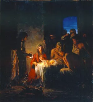 The Birth of Christ by Carl Heinrich Bloch - Oil Painting Reproduction