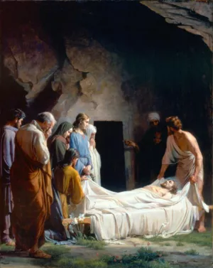 The Burial of Christ by Carl Heinrich Bloch - Oil Painting Reproduction