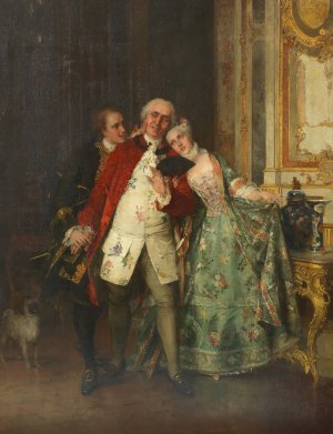 Die Bitte by Carl Heinrich Hoff The Elder Oil Painting