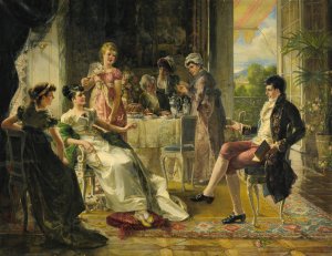 Repartee On A Summer Afternoon by Carl Herpfer Oil Painting