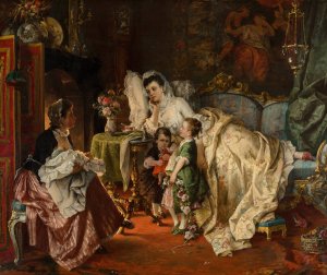 The New Mother by Carl Herpfer Oil Painting