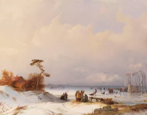 Eisvergnugen by Carl Hilgers Oil Painting
