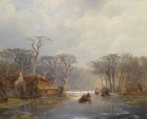 Wintervergnugen by Carl Hilgers Oil Painting