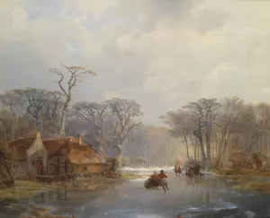 Wintervergnugen by Carl Hilgers Oil Painting
