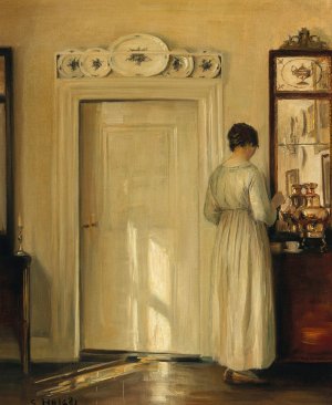 Frau beim Teekochen by Carl Holsoe Oil Painting