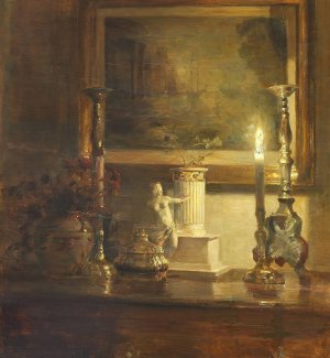 Interior fra kunstnerens hjem by Carl Holsoe Oil Painting