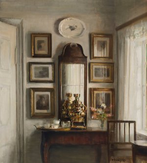 Interior with a Samovar by Carl Holsoe Oil Painting