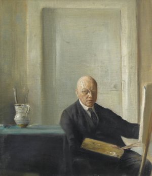 Kunstneren Ved Sit Staffeli by Carl Holsoe Oil Painting