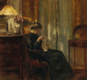 Nahende Frau by Carl Holsoe Oil Painting