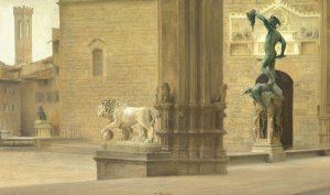 Parti fra Loggia dei Lanzi i Firenze by Carl Holsoe Oil Painting