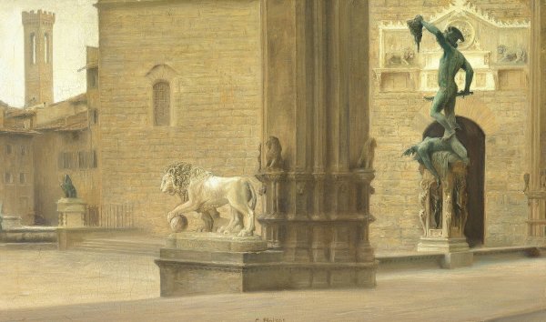 Main Product Photo of Parti fra Loggia dei Lanzi i Firenze Painting by Carl Holsoe