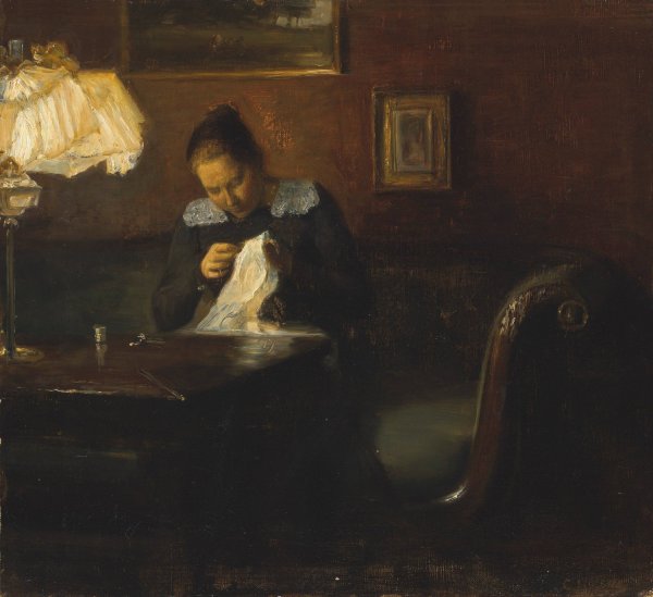 Main Product Photo of Sewing  Painting by Carl Holsoe