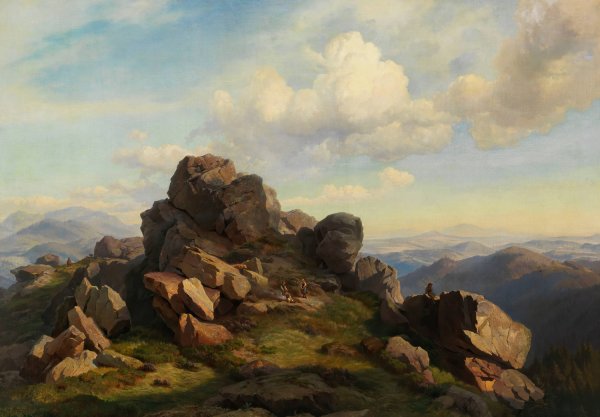 Main Product Photo of Bodenmais, Markt im niederbayrischen Landkreis Regen  Painting by Carl Hummel