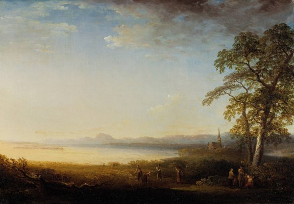 Landskap vid Mora kyrka  by Carl Johan Fahlcrantz   - Hand-Painted Oil Painting Reproduction