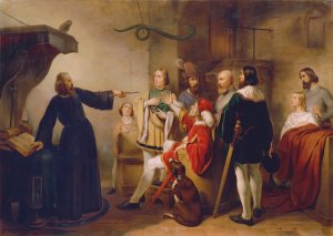 Ein Astrologe weissagt Rudolf von Habsburg Oil painting by Carl Johann Nepomuk Hemerlein