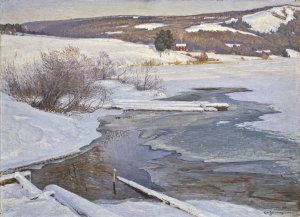 A Cold September Day in Medelpad by Carl Johansson Oil Painting