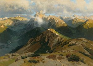 On the Hoher Frassen by Carl Julius Emil Ludwig Oil Painting