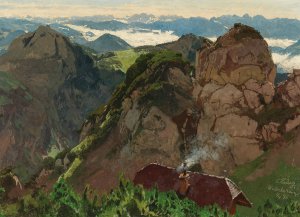 Wendelstein by Carl Julius Emil Ludwig Oil Painting