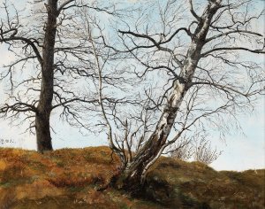 Oak and Birch by Carl Julius Von Leypold Oil Painting