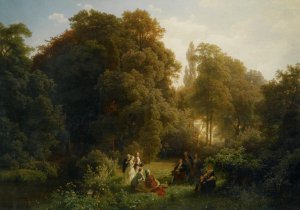 Picknick in der Campagna by Carl Jungheim Oil Painting