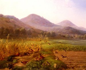 An Extensive Field With Game Birds And Rabbits by Carl Jutz Oil Painting