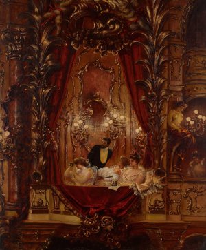 A night at the opera by Carl Kahler Oil Painting