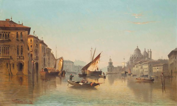 Main Product Photo of Vessels on the Grand Canal, Venice  Painting by Carl Kauffman