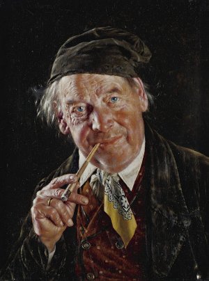 A Good Smoke by Carl Kronberger Oil Painting