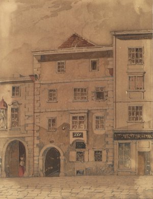 Mozarts Sterbehaus in der Rauhensteingasse in Wien by Carl L. Wiesbock Oil Painting