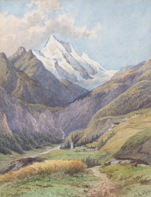 Das Molltal mit dem Grosglockner by Carl Lafite Oil Painting