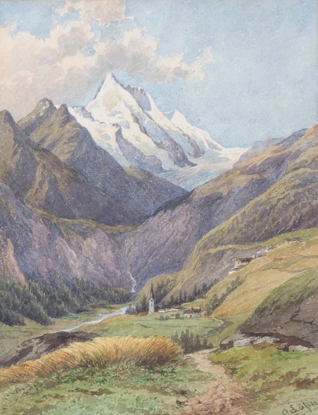 Das Molltal mit dem Grosglockner by Carl Lafite - Hand-Painted Oil Painting Reproduction