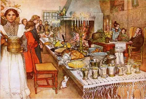 A Christmas Eve painting by Carl Larsson