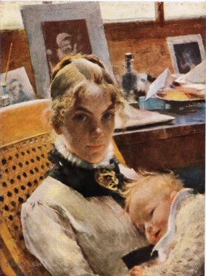 A Studio Idyll by Carl Larsson Oil Painting