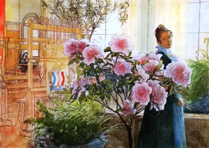 Azalea by Carl Larsson - Oil Painting Reproduction
