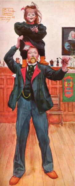 Brita and Me by Carl Larsson - Hand-Painted Oil Painting Reproduction