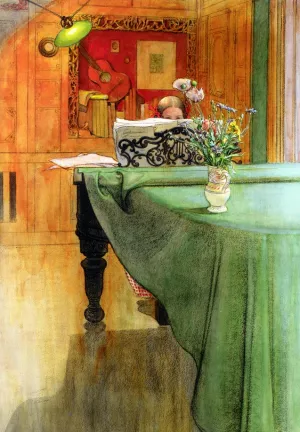 Brita at the Piano painting by Carl Larsson