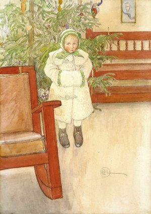 Girl and rocking chair by Carl Larsson Oil Painting