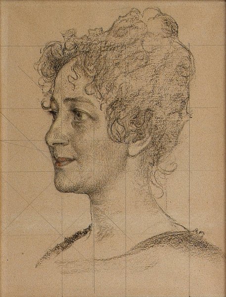 Head Study Mrs. Signe Thiel by Carl Larsson - Hand-Painted Oil Painting Reproduction