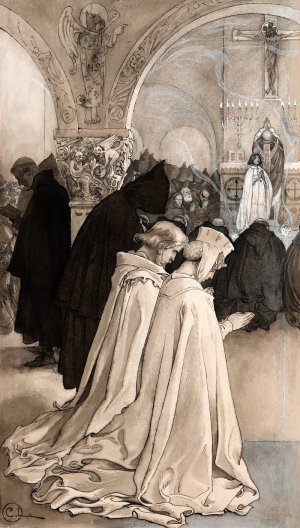 Illustration to 'Singoalla,The Wind Is My Lover' by Viktor Rydberg by Carl Larsson Oil Painting