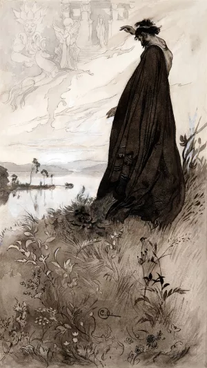 Illustration to 'Singoalla,The Wind Is My Lover' by Viktor Rydberg by Carl Larsson Oil Painting