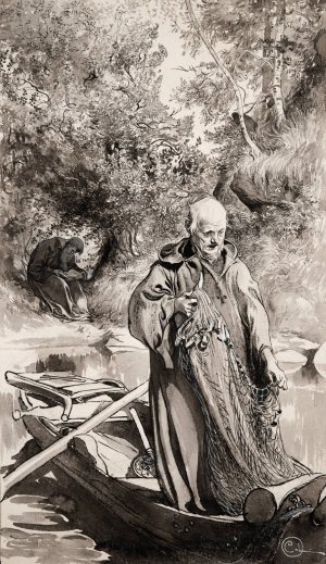 Illustration to 'Singoalla,The Wind Is My Lover' by Viktor Rydberg by Carl Larsson Oil Painting