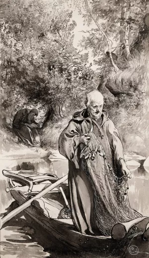 Illustration to 'Singoalla,The Wind Is My Lover' by Viktor Rydberg by Carl Larsson Oil Painting