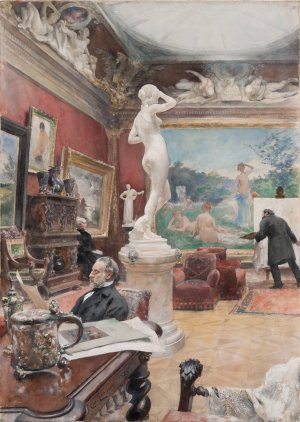 Interior of the Furstenberg Gallery by Carl Larsson Oil Painting